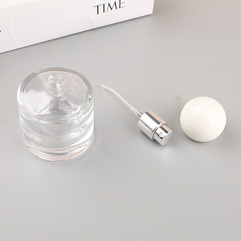 clear bottle+silver spray+white cap