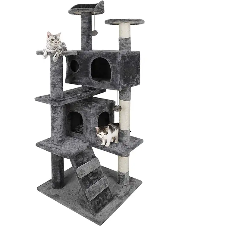 Torre de atividade para gatos, móveis grande multi-nível, torre de atividade para gatos, casa com suporte para árvore e arranhões