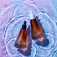 Flacon compte-gouttes en verre Mingsheng personnalisé de 15 ml pour sérum visage, huile, cosmétiques capillaires, parfum, transparent dépoli ou ambré, vide