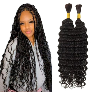 Extensiones de Cabello Virgen de Grado 10A, 100% Cabello Humano para Trenzas, Cabello Brasileño con Doble Trama, Sin Procesar, Rizado, Negro, para Mujer - Product Image 2
