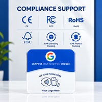 Carte de commentaires Google personnalisable avec code QR NFC 213 215, carte adhésive noire mate avec support adhésif