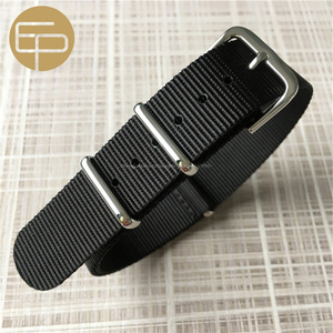 <span class=keywords><strong>Tissu</strong></span> sangle en nylon tissé couleur différente classique une pièce noir montre <span class=keywords><strong>bracelet</strong></span> <span class=keywords><strong>nato</strong></span> avec argent poli matériel - Product Image 5