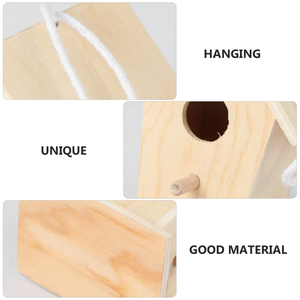 Ahşap el yapımı ışıklı dekoratif asılı kuş evi ve yuva DIY yaratıcı kuş besleyici kapalı açık hava bahçe dekorasyonu - Product Image 4