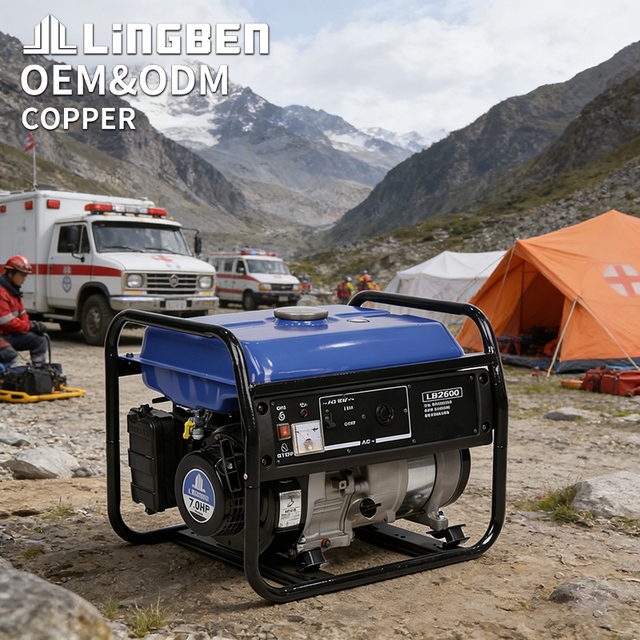 LINGBEN 2600 Portable 2KW Gas Generator Emergency Backup Power Gasoline Generator for Rescue & Relief Field Operations