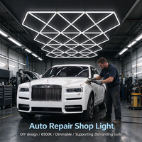 Lumière LED personnalisable pour atelier de réparation automobile, 6500K, dimmable, montage DIY, démontage facile pour atelier et detailing automobile