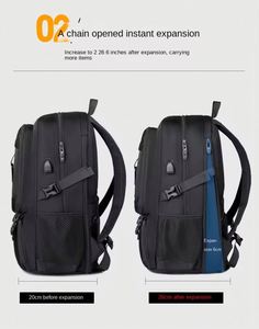 Mochila Oxford Expandible Personalizada de Fábrica, Moderna y Bonita, Impermeable, con Puerto USB, para Conferencias, Viajes, Portátil - Product Image 2