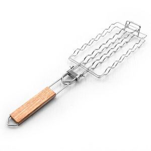 Panier de nettoyage et de cuisson en acier inoxydable pour grillades, avec clip, pour grillades antiadhésives de <span class=keywords><strong>jambon</strong></span> et saucisses, idéal pour <span class=keywords><strong>barbecue</strong></span> extérieur et balcon - Product Image 5