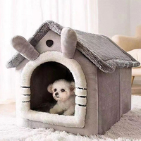 Nichoir intérieur chaud pour chien, lit douillet pour animaux de compagnie, tente, niche pour chien, lit-caverne pour chat avec coussin amovible, adapté aux animaux de compagnie de petite, moyenne et grande taille