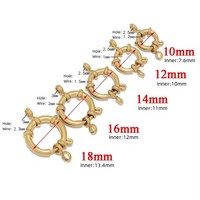 Vente en gros de fermoir à ressort en acier inoxydable plaqué or 18 ct fermoir marin rond à double fermeture pour bracelet et collier