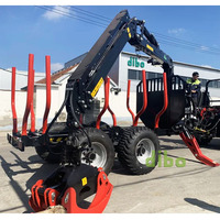 Chargeur forestier pour bois et canne à sucre, équipement 4x4, remorque 14 tonnes, grue forestière automotrice de 8,5 m pour le levage du bois