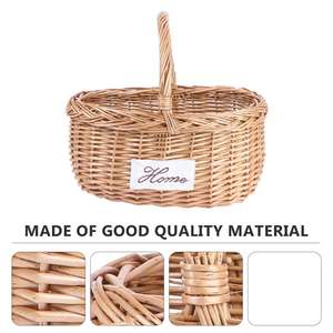 Good Quality Household Rattan <b>Wicker</b> Woven Handmade <b>Large</b> Capacity Rattan <b>Wicker</b> Storage <b>Basket</b> With Handle - Product Image 4