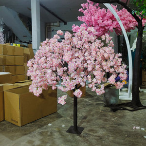Púrpura <span class=keywords><strong>Phalaenopsis</strong></span> orquídeas y hojas estilo llanto 1,2 m árbol de flor de cerezo artificial para centro de mesa de boda - Product Image 2