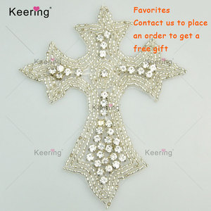 WRA-982 Online alışveriş tedarikçisi parlatıcı sıcak düzeltme taklidi çapraz aplike DIY düzeltme Bling Bling boncuklu yamalar - Product Image 5