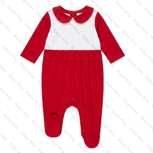 Wholesale Infant Baby Clothes Set Organic Cotton <strong>Newborn</strong> Footie Romper Peter Pan Collar Personalized Baby Girl <strong>Hospital</strong> <strong>Outfit</strong> - Product Image 5