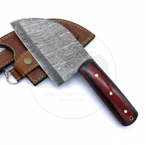 Custom Handmade Stainless Steel Chef Knife <b>Wood</b> Handle Cleaver Kitchen Butcher Knife for <b>Slicing</b> Chopping Meat for DIY Projects - Product Image 1