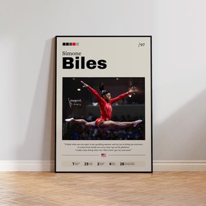 SQ Simone Biles affiche mur Art gymnastique décor athlétique Inspiration impression <span class=keywords><strong>peinture</strong></span> sport Motivation maison bureau décor - Product Image 1