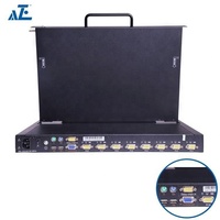 Console LCD KVM 1U 8 ports 17.3 pouces HD 1080P Rackmount pour serveur Rack New Stock Wide Screen LCD Console