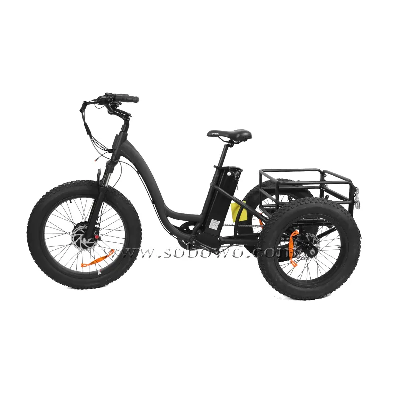 Sobowo 20 بوصة الدهون الإطارات عالية السعة الكبار دراجة كهربائية 3 عجلة البضائع دراجة كهربائية ثلاثية العجلات