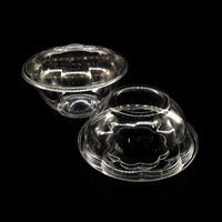 Bol à salade de fruits jetable en plastique rond transparent en gros avec couvercle