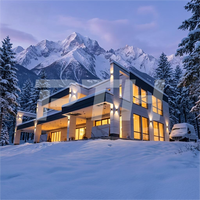 Villa préfabriquée en verre moderne de luxe PTH à 2 étages pour complexe hôtelier haut de gamme, maison modulaire résidentielle