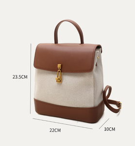Sac à dos de voyage en cuir, sac à bandoulière en coton luxueux et tendance pour femme, sac bandoulière - Product Image 3