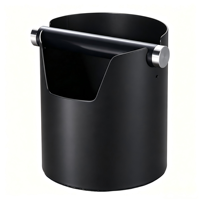 Bac à café et boîte à marc de café en acier inoxydable, design cylindrique moderne et durable