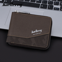 Portefeuille court rétro pour homme, style européen et américain, anti-magnétique, avec fermeture éclair, porte-monnaie, porte-billets RFID, en PU léger