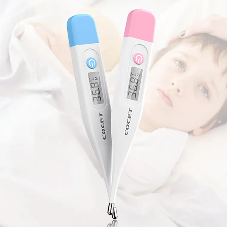 COCET Customizable Color Hard Straight Pen Type Thermometer LCD Displays Waterproof Oral Digital Thermometer For Baby And Child