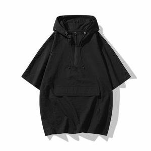 เสื้อยืดแขนสั้นมีซิปครึ่งแขนแบบอเมริกันมีซิปใช้กลางแจ้งโลโก้ออกแบบได้ตามต้องการแบรนด์2025 - Product Image 4