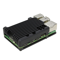 Raspberry Pi 5 kipas ganda aluminium Aloi casing pelindung pendingin kotak pelindung elektronik konsumen