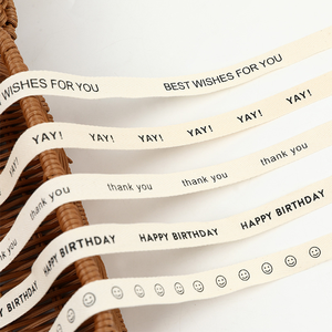 Cintas de algodón ecológicas de 1,5 cm de alta calidad, logotipo de marca impreso personalizado, estilo de una sola cara, lazo de regalo personalizado al por mayor - Product Image 2