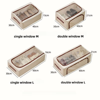 Boîte de rangement pliable pour chaussures en tissu non tissé avec couvercle rabattable, grande capacité 30x40x16cm 30x60x16cm, rangement pour chaussures sous le lit
