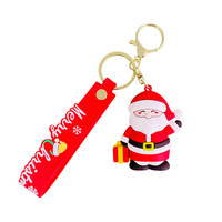 Porte-clés de Noël mignon, Père Noël, sapin de Noël, bonhomme de neige, renne, porte-clés 3D de dessin animé, breloque de sac, pendentif, cadeau de Noël