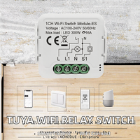 Module de relais WiFi Geagood Tuya, contact sec, 1 canal, compatible Alexa, Google Home, application Smart Life, DC 12/24V, AC 100-240V, max 220V