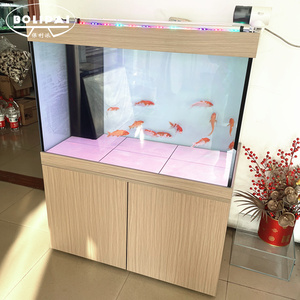 Aquarium en bois Fish Tank Lumière LED Pompe Filtre D'eau Douce Réservoir De Poissons Droit Stand Bundle Coins Droits Ultra Clair - Product Image 2