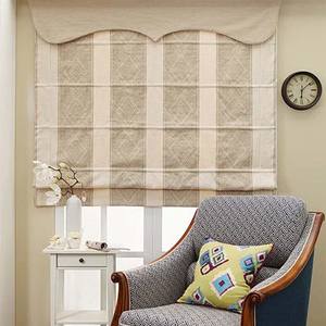 Venta al por mayor de tela ciega romana de lino estilo europeo cortinas romanas persianas blancas con ribete negro - Product Image 4