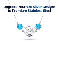 Collier en opale, vente d'usine, nouvelle arrivée, design classique et simple, argent 925, acier, bijoux fins, collier en opale bleue pour femmes