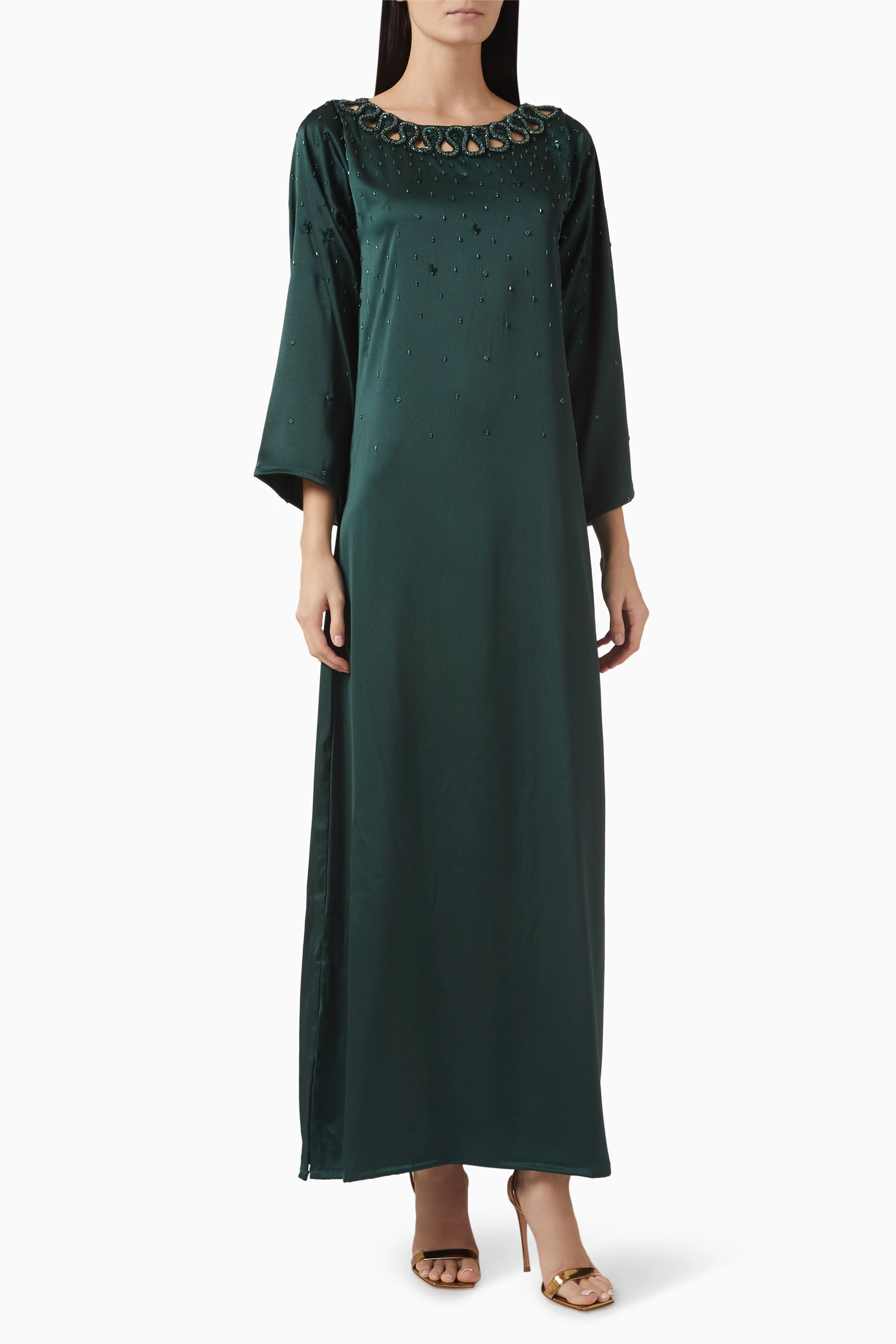 Elegant Eid Dress 2026 Jalabiya Dress Fashion Slimming the Best-selling  Satin Design Green Simple Satin Design Satin Design| Alibaba.com