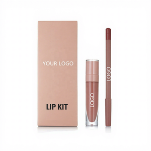 OEM Cosmetics Set Nude Packaging Lip Gloss Lip Liner Vegan Custom Lip Kit <strong>No</strong> <strong>logo</strong> - Product Image 1