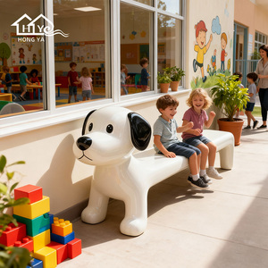 Banco de Fibra de Vidrio con Diseño de Cachorro de Dibujos Animados, Silla de Espera Adecuada <span class=keywords><strong>para</strong></span> Áreas de Descanso de Centros Comerciales, <span class=keywords><strong>Parques</strong></span> Infantiles Familiares y <span class=keywords><strong>Parques</strong></span> de Atracciones - Product Image 4