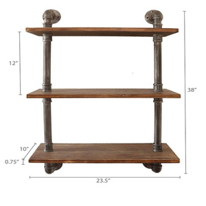 3 niveaux Flottant Mural Étagère <span class=keywords><strong>En</strong></span> Bois de Pin Massif Étagères Rustique Vintage Style Industriel étagère murale <span class=keywords><strong>en</strong></span> bois design - Product Image 3