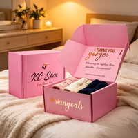 Boîtes cadeaux personnalisées en carton rose avec estampage à chaud or rose pour vêtements, lingerie et cosmétiques