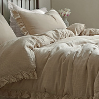 Parure de lit en coton bohème à franges, double gaze respirante, ensemble quatre pièces pour hôtel, taies d'oreiller, taille personnalisée, certifiée OEKO-TEX