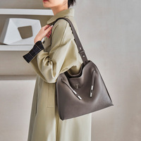 Bolso de Hombro de Cuero de Grano Superior TC Engrosado para Mercancía General, Bolso Cruzado de Lujo Ligero, Bolso Tote de Gran Capacidad