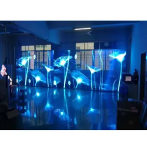 Super Slim Indoor Curtain Transparent Flexible Led Sign P3.9-7.8 Led Glass Window Film Screen