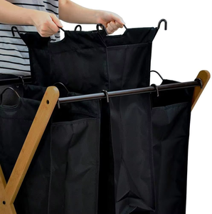 Panier à linge pliable Cestas Sacs et bacs de rangement pour vêtements Cesto De Ropa. Panier <span class=keywords><strong>Landry</strong></span> pliable en bambou avec 3 compartiments - Product Image 6