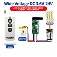 Interrupteur de télécommande sans fil miniature à gradation et régulation de vitesse, contrôleur de vitesse de moteur CC, variateur de lumière pour bande LED