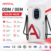 AMPPAL Nouvelle station de recharge pour voitures électriques commerciales et domestiques, certifiée CE, 60-240 kW, sur pied, avec écran tactile LCD 7 pouces, multi-interfaces