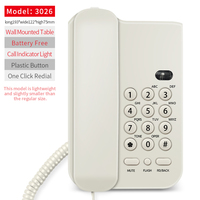 Téléphone Filaire, Téléphone Fixe Basique pour Seniors, Téléphone Analogique Maison avec Fonctions Muet, Mise en Garde, Rappel, Petit Téléphone Filaire de Bureau/Mural