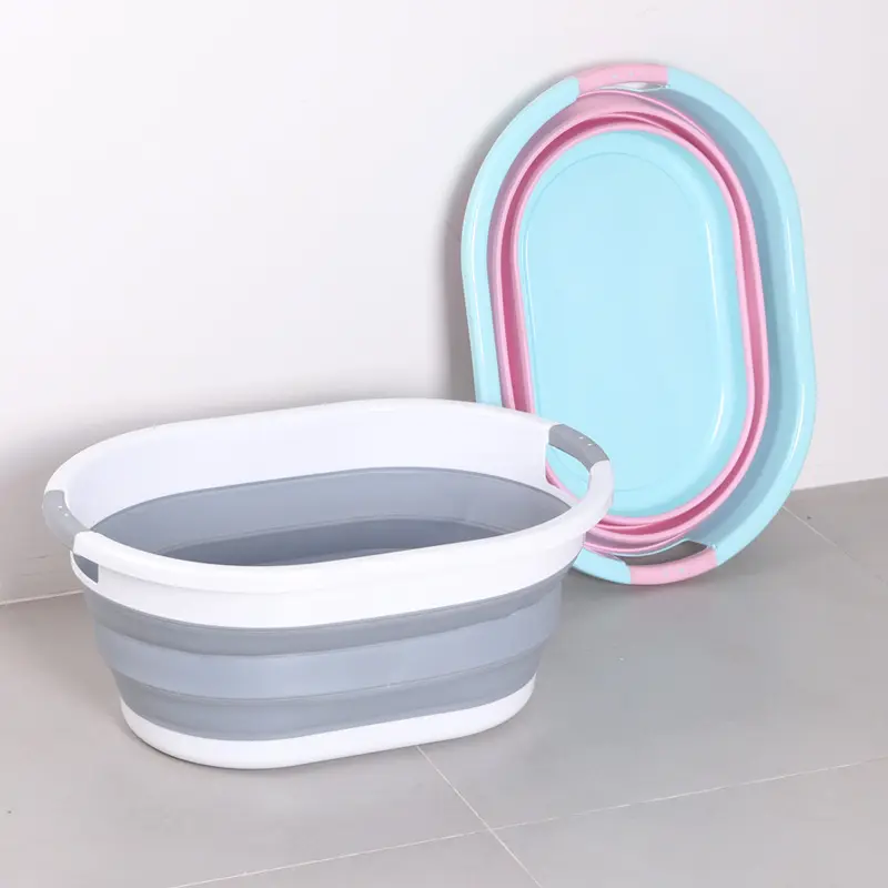 Children's Bath Folding Buckets Household Large Foldable Portable Laundry Buckets